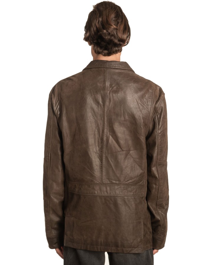  Γνήσιο Ανδρικό Δερμάτινο Μπουφάν - A346