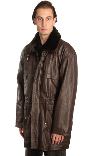 Γνήσιο Ανδρικό Δερμάτινο Μπουφάν - A350