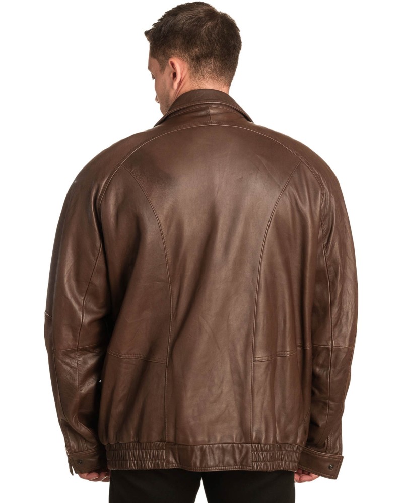  Γνήσιο Ανδρικό Δερμάτινο Μπουφάν - A384