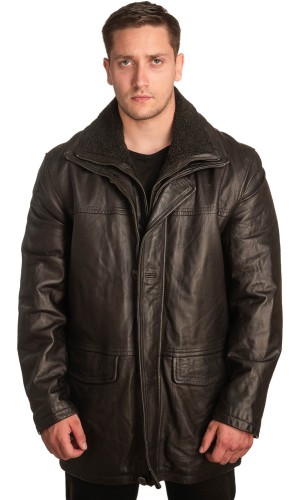  Γνήσιο Ανδρικό Δερμάτινο Μπουφάν - A389