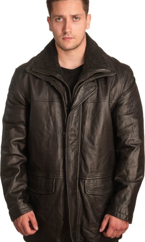  Γνήσιο Ανδρικό Δερμάτινο Μπουφάν - A389