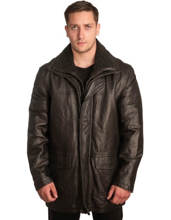 Γνήσιο Ανδρικό Δερμάτινο Μπουφάν - A389