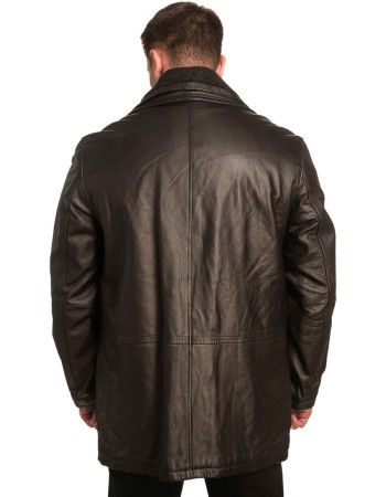  Γνήσιο Ανδρικό Δερμάτινο Μπουφάν - A389