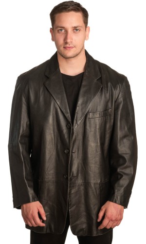  Γνήσιο Ανδρικό Δερμάτινο Μπουφάν - A392