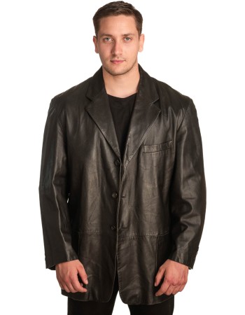  Γνήσιο Ανδρικό Δερμάτινο Μπουφάν - A392