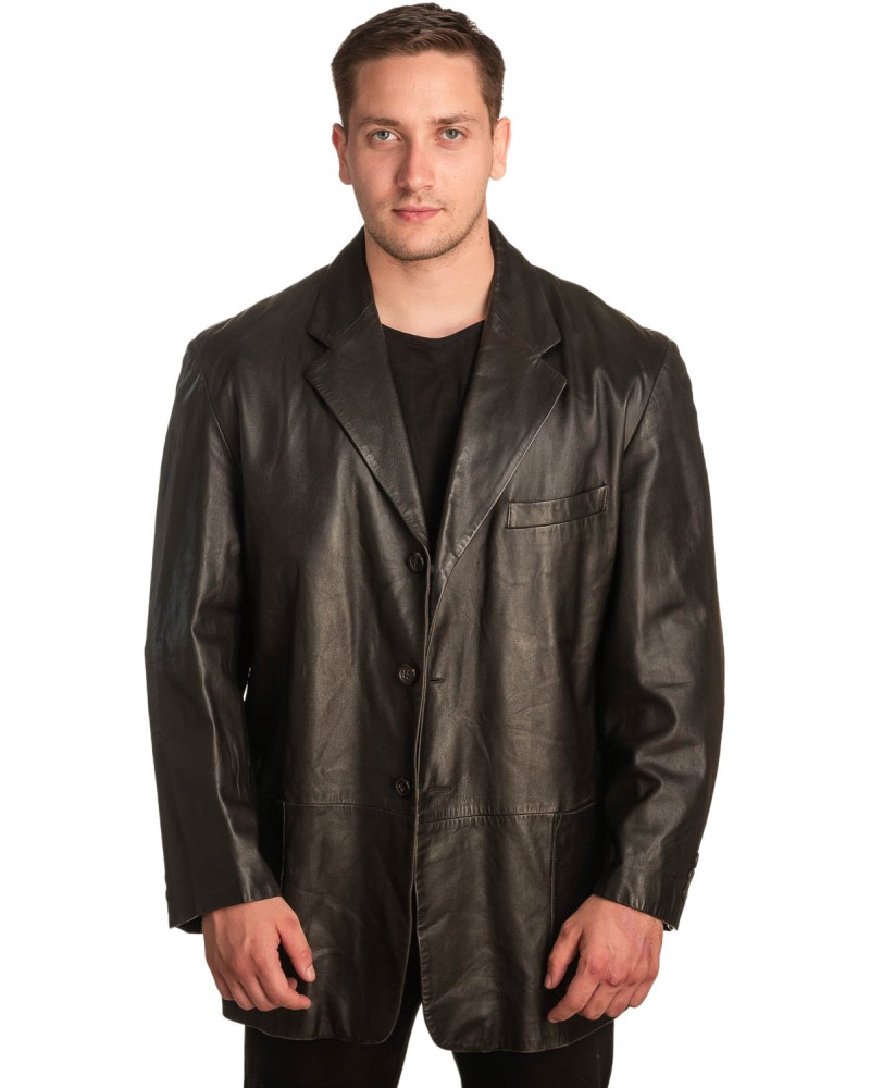  Γνήσιο Ανδρικό Δερμάτινο Μπουφάν - A392