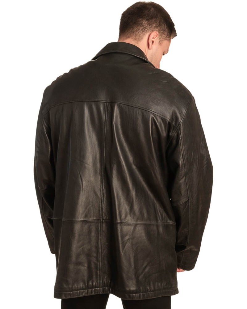  Γνήσιο Ανδρικό Δερμάτινο Μπουφάν - A398