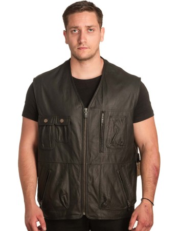 Γνήσιο Ανδρικό Δερμάτινο Γιλέκο - A418