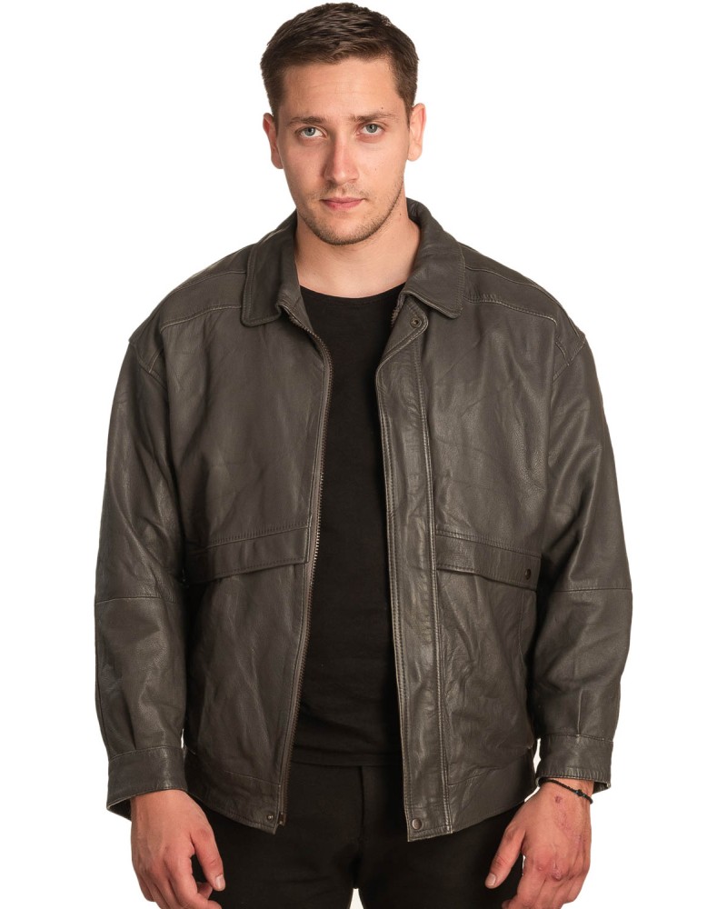 Γνήσιο Ανδρικό Δερμάτινο Μπουφάν – A435