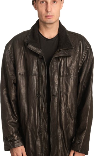 Γνήσιο Ανδρικό Δερμάτινο Μπουφάν - A447
