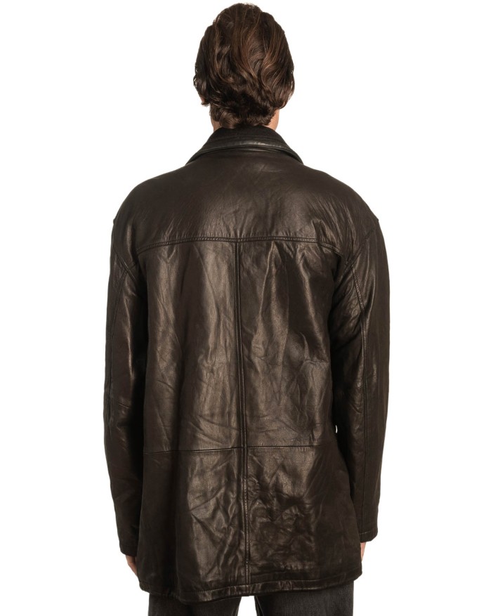  Γνήσιο Ανδρικό Δερμάτινο Μπουφάν - A447