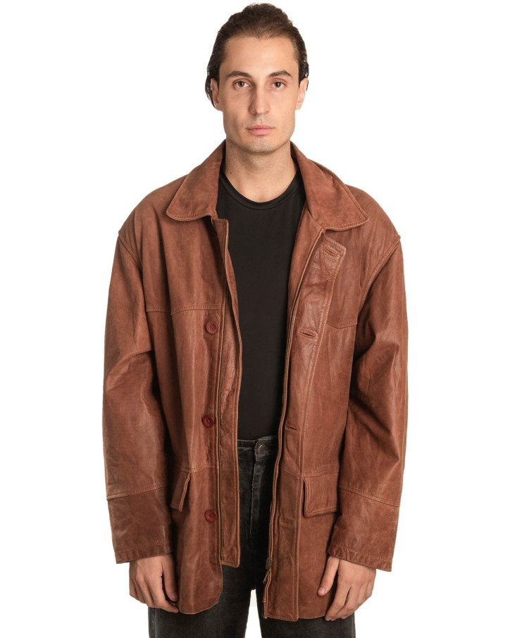 Γνήσιο Ανδρικό Δερμάτινο Μπουφάν – A448