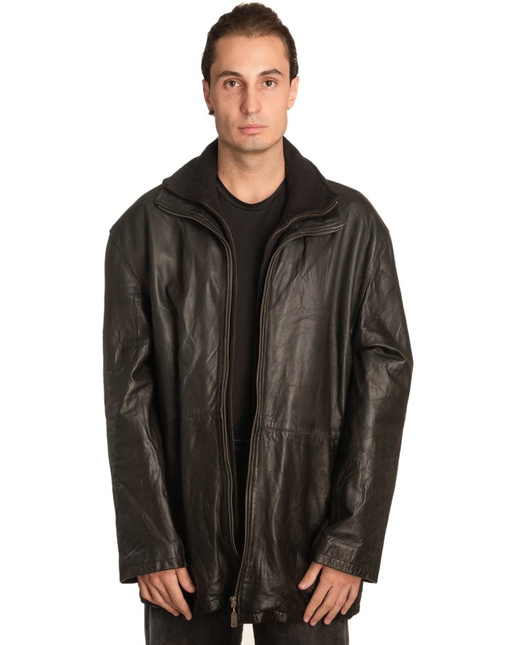  Γνήσιο Ανδρικό Δερμάτινο Μπουφάν - A449