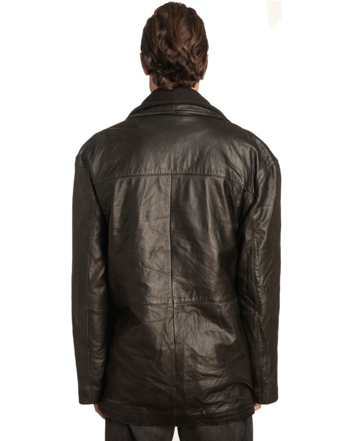  Γνήσιο Ανδρικό Δερμάτινο Μπουφάν - A449