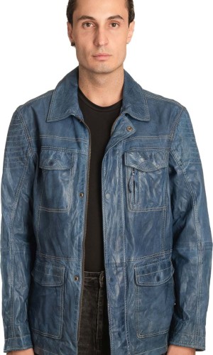  Γνήσιο Ανδρικό Δερμάτινο Μπουφάν - A450