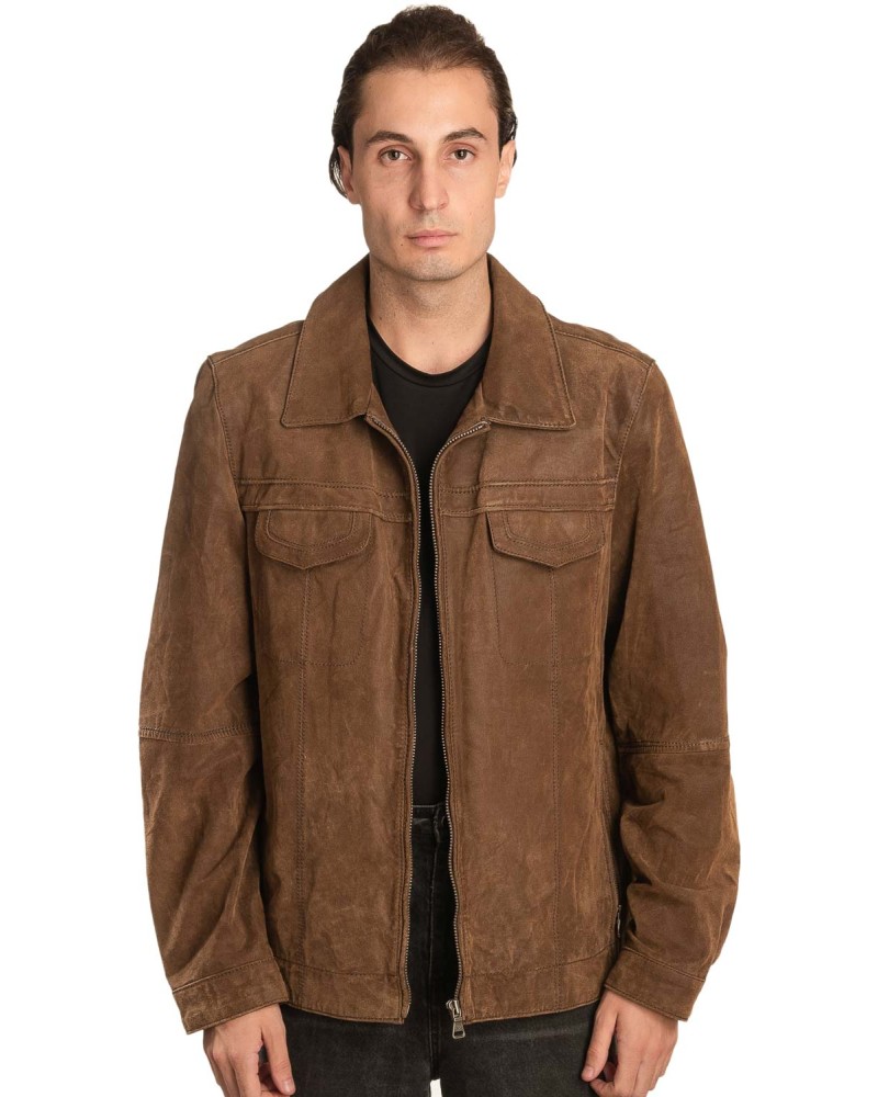 Γνήσιο Ανδρικό Δερμάτινο Μπουφάν – A453