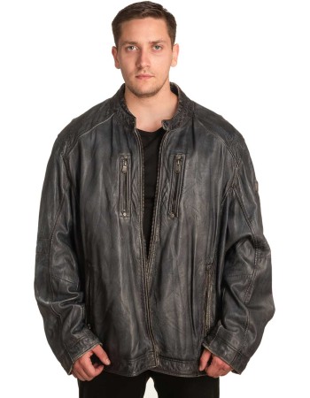  Γνήσιο Ανδρικό Δερμάτινο Μπουφάν - A476