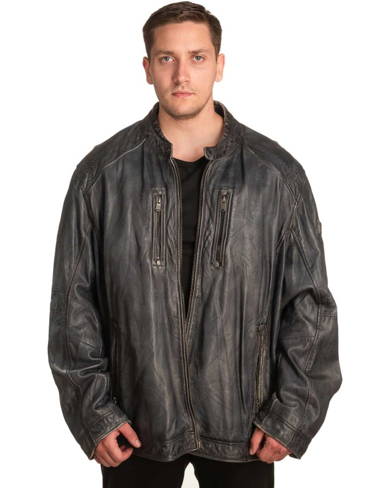  Γνήσιο Ανδρικό Δερμάτινο Μπουφάν - A476