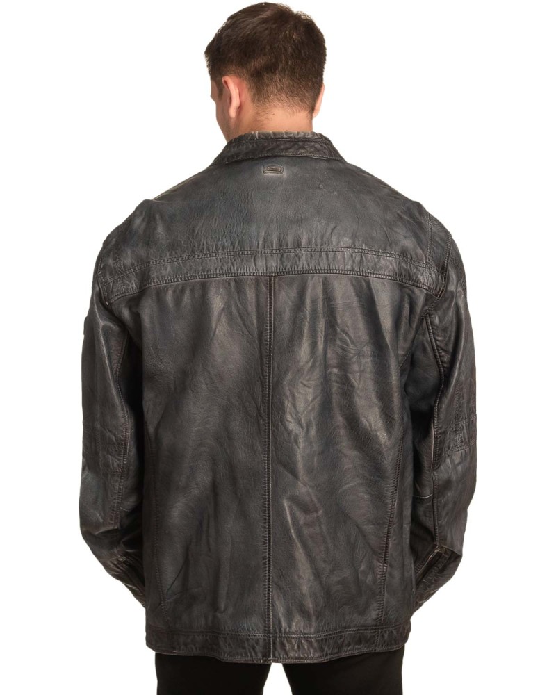  Γνήσιο Ανδρικό Δερμάτινο Μπουφάν - A476