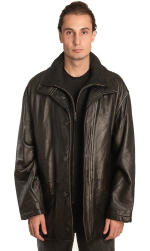  Γνήσιο Ανδρικό Δερμάτινο Μπουφάν - A478