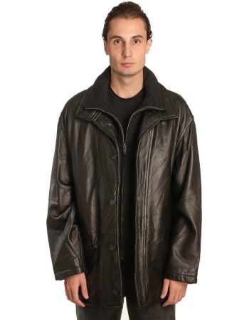  Γνήσιο Ανδρικό Δερμάτινο Μπουφάν - A478