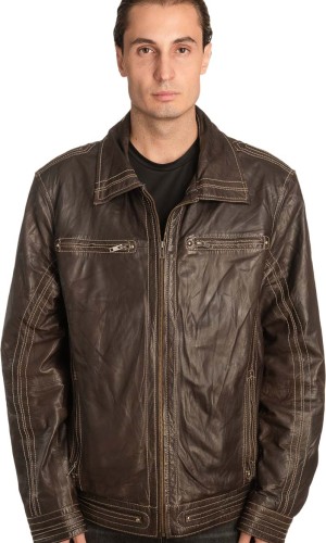  Γνήσιο Ανδρικό Δερμάτινο Μπουφάν - A487
