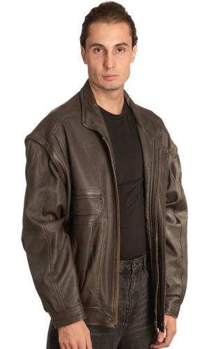 Γνήσιο Ανδρικό Δερμάτινο Μπουφάν – A488