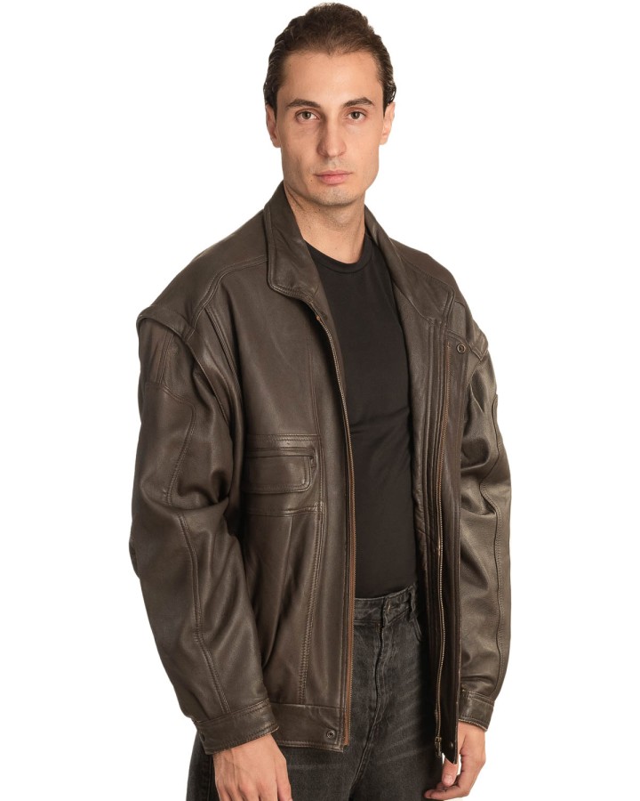 Γνήσιο Ανδρικό Δερμάτινο Μπουφάν – A488