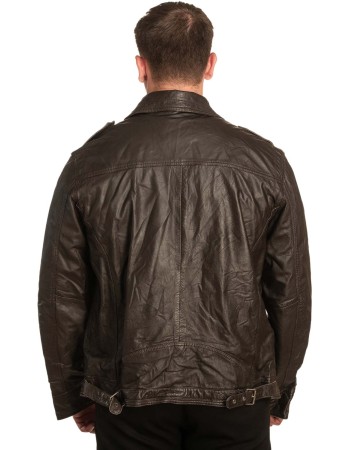  Γνήσιο Ανδρικό Δερμάτινο Μπουφάν - A498