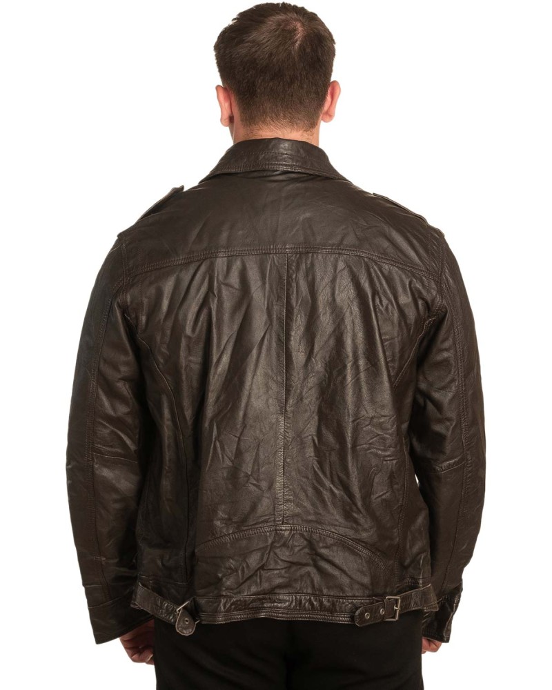  Γνήσιο Ανδρικό Δερμάτινο Μπουφάν - A498