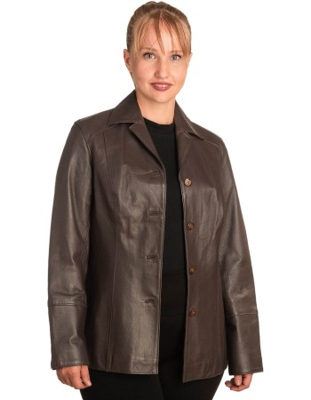 Γνήσιο Γυναικέιο Δερμάτινο Σακάκι - B254