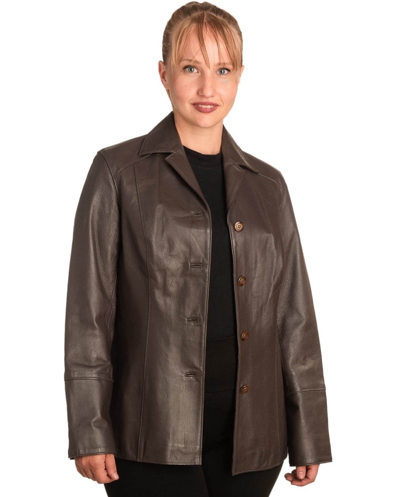 Γνήσιο Γυναικέιο Δερμάτινο Σακάκι - B254