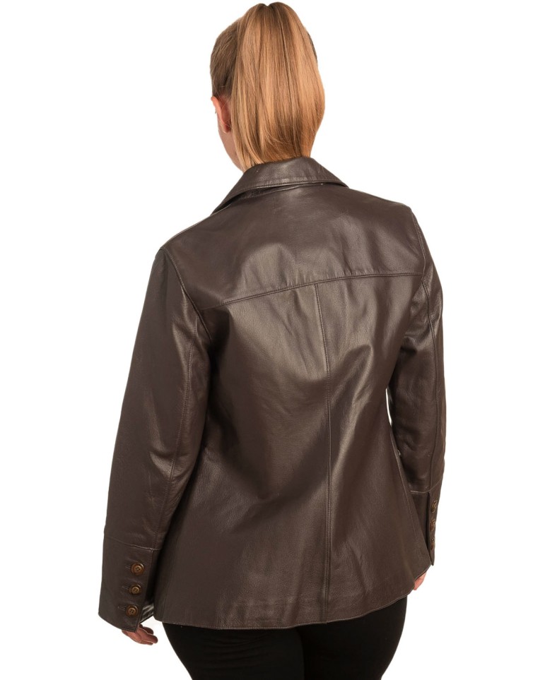 Γνήσιο Γυναικέιο Δερμάτινο Σακάκι - B254