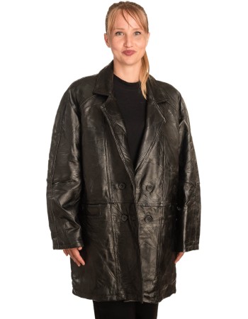 Γνήσιο Γυναικέιο Δερμάτινο Παλτό - B256