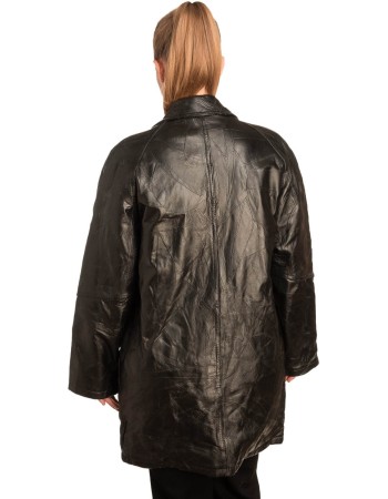 Γνήσιο Γυναικέιο Δερμάτινο Παλτό - B256