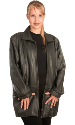 Γνήσιο Γυναικέιο Δερμάτινο Μπουφάν - B258