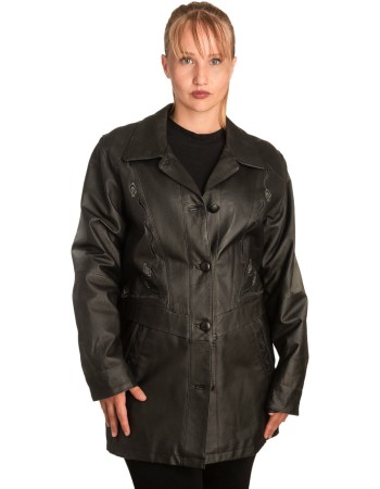 Γνήσιο Γυναικέιο Δερμάτινο Παλτό - B263