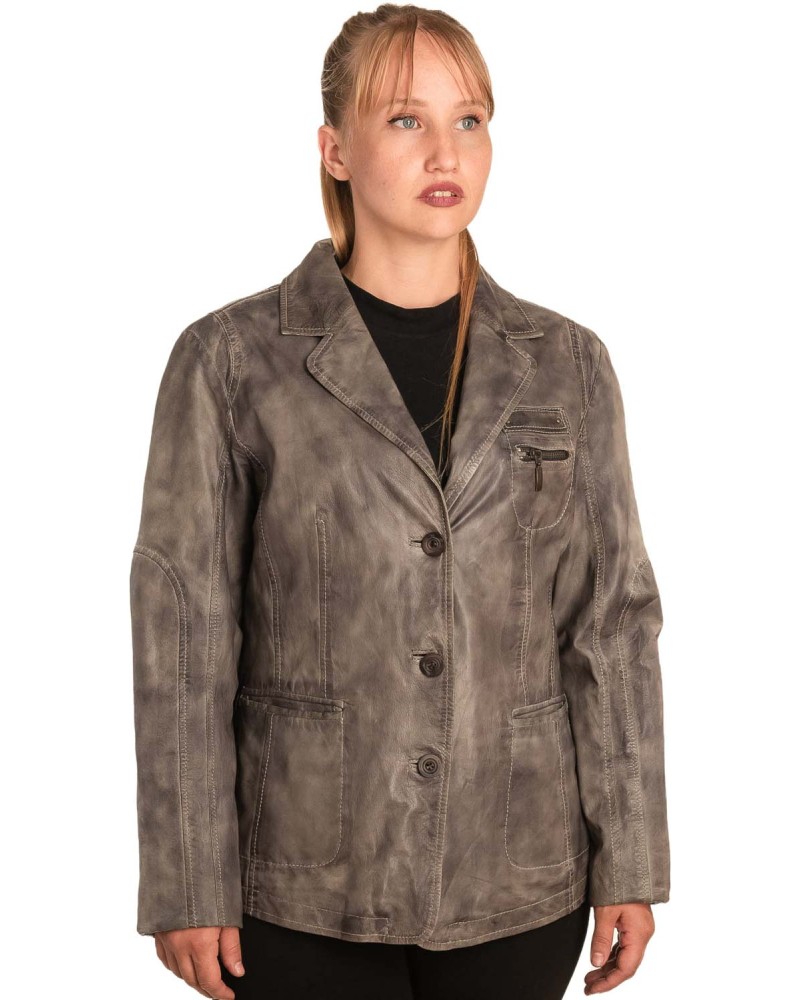 Γνήσιο Γυναικέιο Δερμάτινο Σακάκι - B265