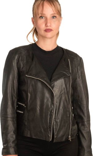 Γνήσιο Γυναικέιο Δερμάτινο μπουφάν - B274