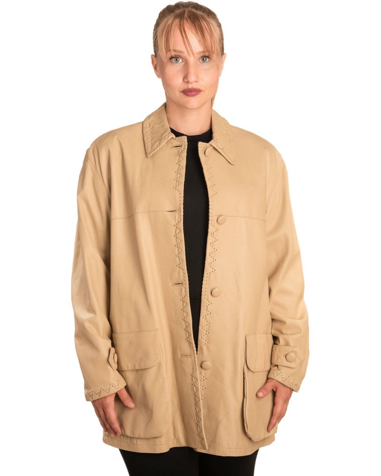 Γνήσιο Γυναικέιο Δερμάτινο σακάκι - B275