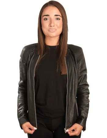 Γνήσιο Γυναικέιο Δερμάτινο Μπουφάν - B279