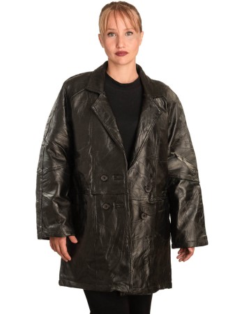 Γνήσιο Γυναικέιο Δερμάτινο Παλτό - B293