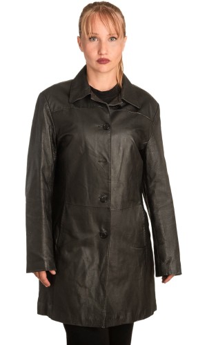 Γνήσιο Γυναικέιο Δερμάτινο Παλτό - B296