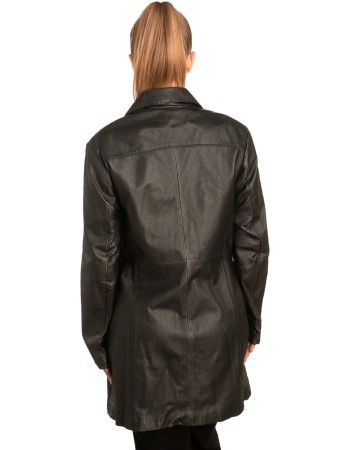 Γνήσιο Γυναικέιο Δερμάτινο Παλτό - B296
