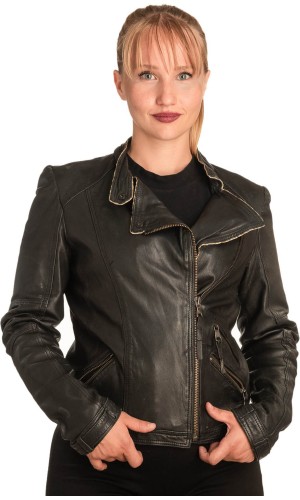 Γνήσιο Γυναικέιο Δερμάτινο Μπουφάν - B303