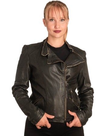 Γνήσιο Γυναικέιο Δερμάτινο Μπουφάν - B303