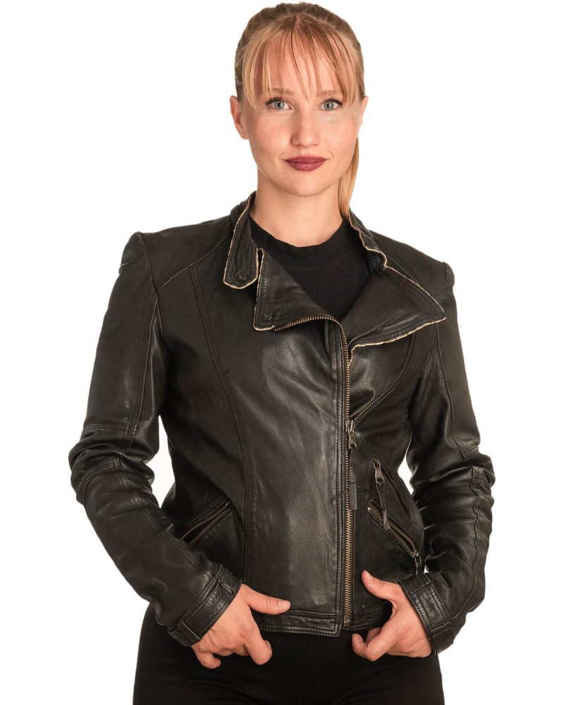 Γνήσιο Γυναικέιο Δερμάτινο Μπουφάν - B303