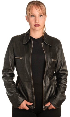 Γνήσιο Γυναικέιο Δερμάτινο Μπουφάν - B306