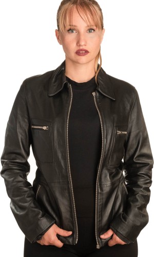 Γνήσιο Γυναικέιο Δερμάτινο Μπουφάν - B306