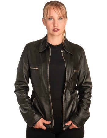 Γνήσιο Γυναικέιο Δερμάτινο Μπουφάν - B306